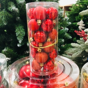 Hộp Châu Bóng Mờ Kim Tuyến 40li Đỏ- 24 Trái 